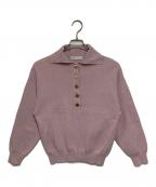 Nobleノーブル）の古着「メタルボタンポロニット」｜ピンク