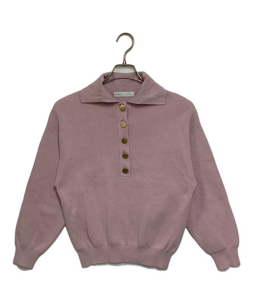 Noble（ノーブル）Noble (ノーブル) メタルボタンポロニット ピンク サイズ:Freeの古着・服飾アイテム
