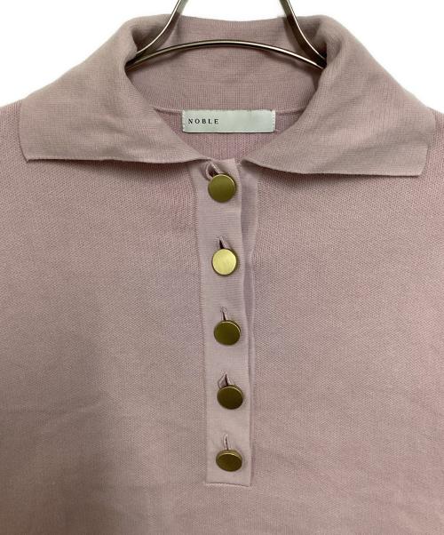 Noble（ノーブル）Noble (ノーブル) メタルボタンポロニット ピンク サイズ:Freeの古着・服飾アイテム