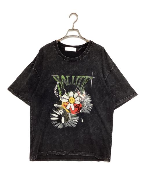 SALUTE（サルーテ）SALUTE (サルーテ) プリントTシャツ ブラック サイズ:Mの古着・服飾アイテム