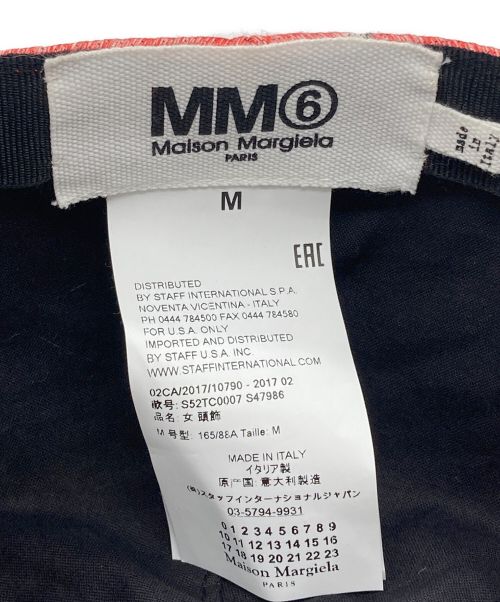 MM6 Maison Margiela（エムエムシックスメゾンマルジェラ）MM6 Maison Margiela (エムエムシックス メゾンマルジェラ) ジャガードキャップ レッド サイズ:Mの古着・服飾アイテム