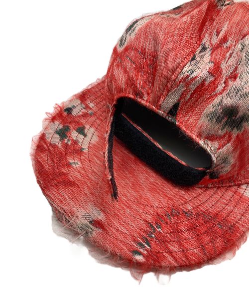 MM6 Maison Margiela（エムエムシックスメゾンマルジェラ）MM6 Maison Margiela (エムエムシックス メゾンマルジェラ) ジャガードキャップ レッド サイズ:Mの古着・服飾アイテム