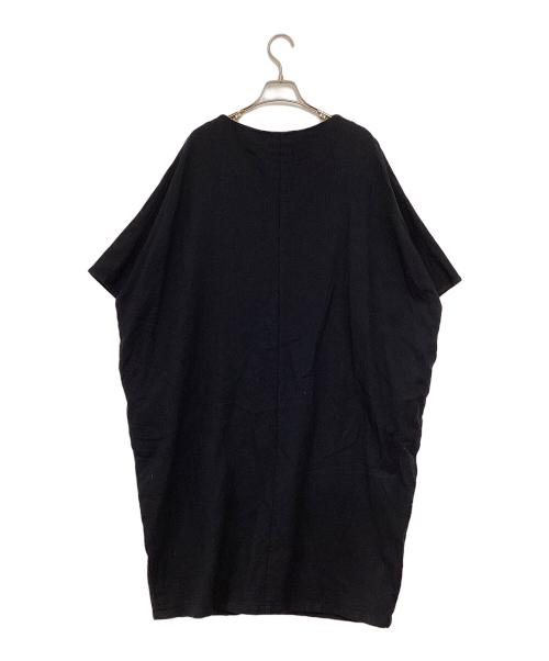 evam eva（エヴァムエヴァ）evam eva (エヴァムエヴァ) リネン混ウールワンピース ネイビー サイズ:Freeの古着・服飾アイテム