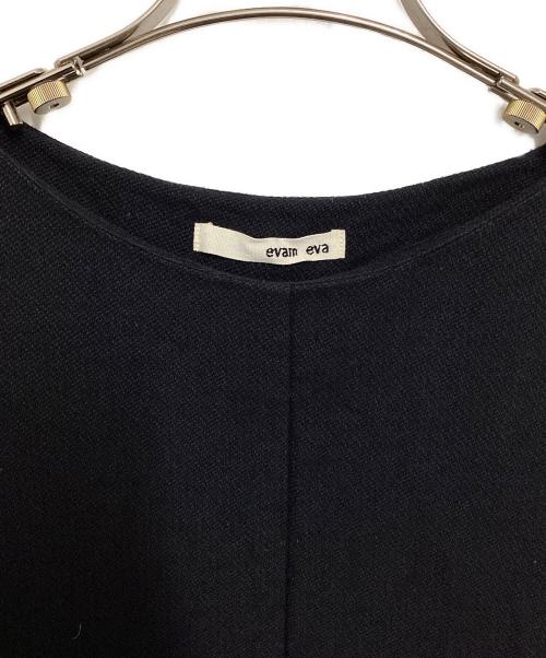 evam eva（エヴァムエヴァ）evam eva (エヴァムエヴァ) リネン混ウールワンピース ネイビー サイズ:Freeの古着・服飾アイテム