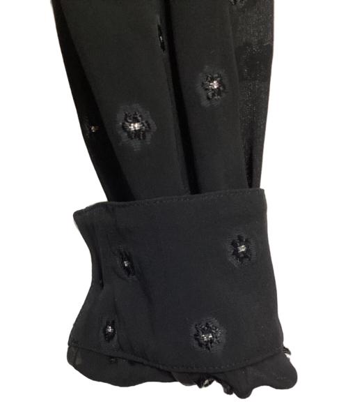 BACCA（バッカ）BACCA (バッカ) ブラックフラワー ショートシャツ ブラック サイズ:36の古着・服飾アイテム