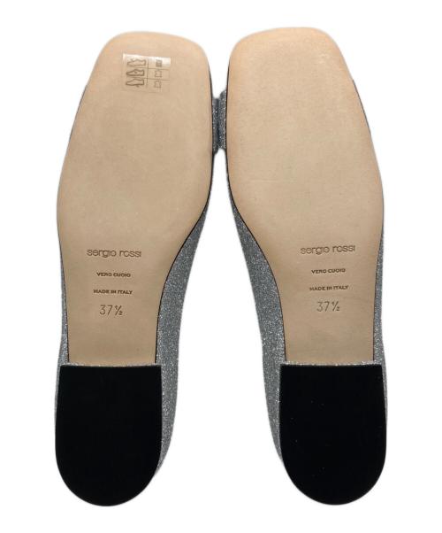 sergio rossi（セルジオロッシ）sergio rossi (セルジオロッシ) SR PRINCE バレエシューズ シルバー サイズ:37 1/2の古着・服飾アイテム