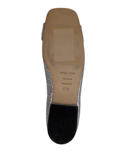 sergio rossi（セルジオロッシ）sergio rossi (セルジオロッシ) SR PRINCE バレエシューズ シルバー サイズ:37 1/2の古着・服飾アイテム