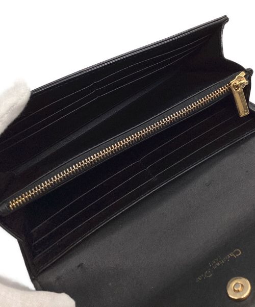 Christian Dior（クリスチャン ディオール）Christian Dior (クリスチャン ディオール) Caro Orchid ロングウォレット ブラックの古着・服飾アイテム