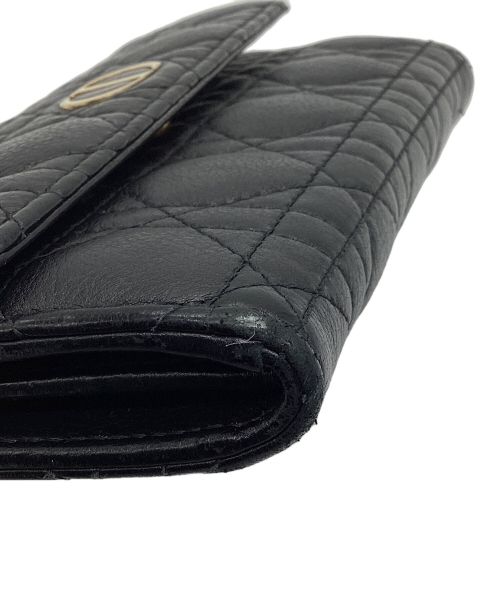 Christian Dior（クリスチャン ディオール）Christian Dior (クリスチャン ディオール) Caro Orchid ロングウォレット ブラックの古着・服飾アイテム