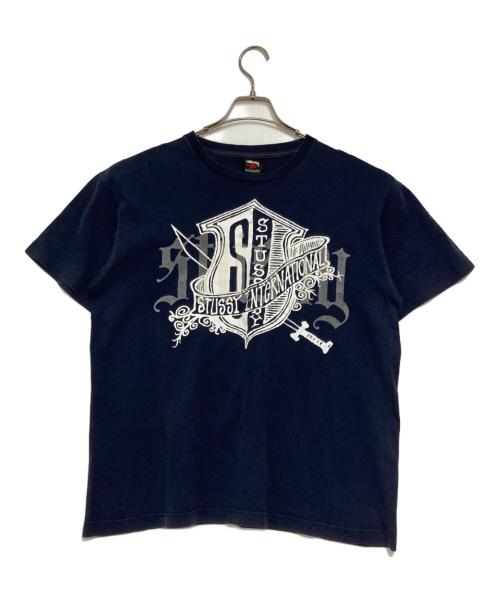 stussy（ステューシー）stussy (ステューシー) プリントTシャツ ネイビー サイズ:Mの古着・服飾アイテム