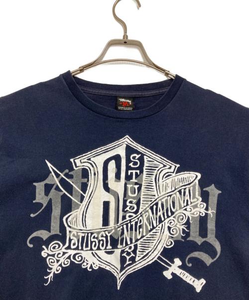 stussy（ステューシー）stussy (ステューシー) プリントTシャツ ネイビー サイズ:Mの古着・服飾アイテム