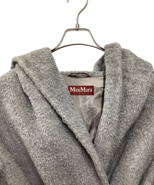 Max Mara Studio（マックスマーラ ストゥディオ）Max Mara Studio (マックスマーラ ストゥディオ) アルパカ混フーデッドコート グレー サイズ:36の古着・服飾アイテム