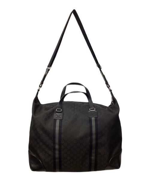 GUCCI（グッチ）GUCCI (グッチ) GGナイロンボストンバッグ ブラックの古着・服飾アイテム