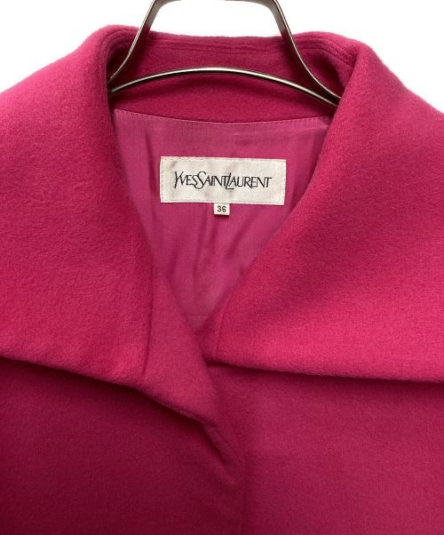 Yves Saint Laurent（イヴサンローラン）Yves Saint Laurent (イヴサンローラン) オールドウールカシミヤコート ピンク サイズ:36の古着・服飾アイテム
