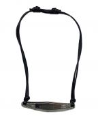 Saint Laurent Parisサンローランパリ）の古着「レザー＆メタルタグビーチブレスレット」｜ブラック