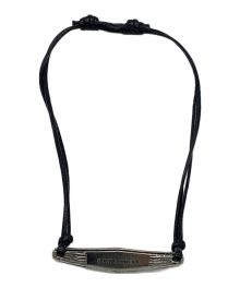 Saint Laurent Paris（サンローランパリ）の古着「レザー＆メタルタグビーチブレスレット」｜ブラック