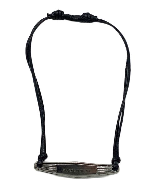 Saint Laurent Paris（サンローランパリ）Saint Laurent Paris (サンローランパリ) レザー＆メタルタグビーチブレスレット ブラックの古着・服飾アイテム