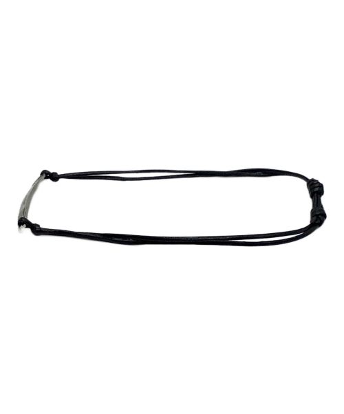 Saint Laurent Paris（サンローランパリ）Saint Laurent Paris (サンローランパリ) レザー＆メタルタグビーチブレスレット ブラックの古着・服飾アイテム