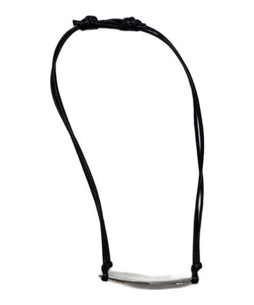 Saint Laurent Paris（サンローランパリ）Saint Laurent Paris (サンローランパリ) レザー＆メタルタグビーチブレスレット ブラックの古着・服飾アイテム