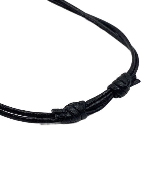 Saint Laurent Paris（サンローランパリ）Saint Laurent Paris (サンローランパリ) レザー＆メタルタグビーチブレスレット ブラックの古着・服飾アイテム