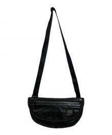 PORTER（ポーター）の古着「レザーショルダーバッグ」｜ブラック