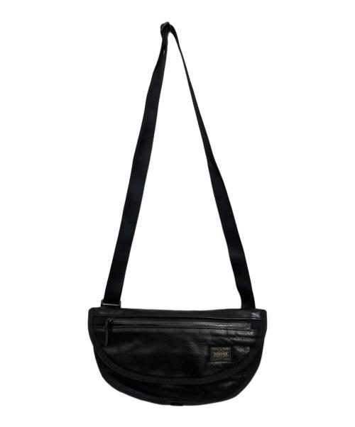 PORTER（ポーター）PORTER (ポーター) レザーショルダーバッグ ブラックの古着・服飾アイテム