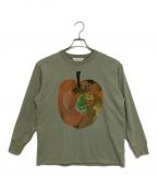 beautiful peopleビューティフルピープル）の古着「ERIC CARLE suvin jersey print long T」｜グリーン