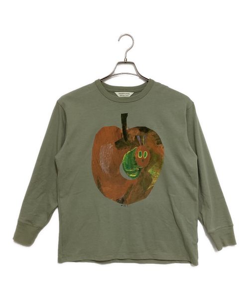 beautiful people（ビューティフルピープル）beautiful people (ビューティフルピープル) ERIC CARLE suvin jersey print long T グリーン サイズ:34の古着・服飾アイテム