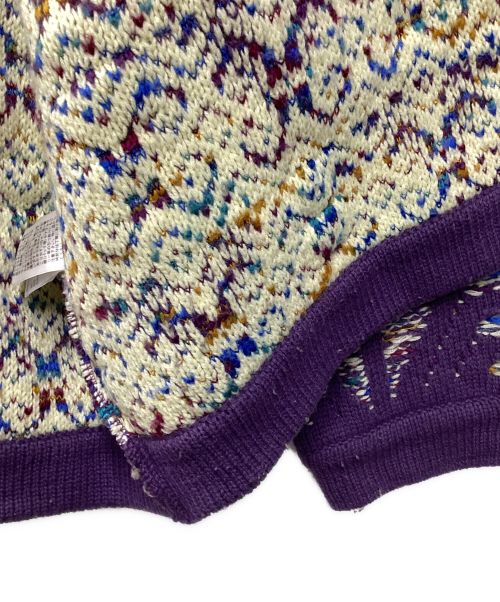 IROQUOIS（イロコイ）IROQUOIS (イロコイ) OPEN WORK MIX KNIT CD パープル サイズ:3の古着・服飾アイテム