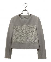 ANAYI（アナイ）の古着「天竺×レース刺繍ジャケット」｜グレー