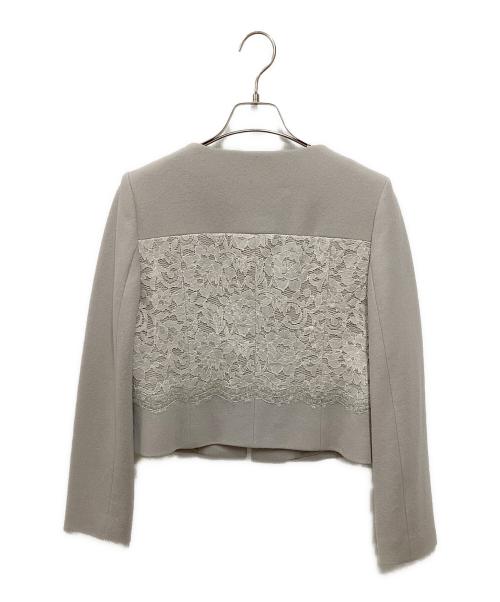 ANAYI（アナイ）ANAYI (アナイ) 天竺×レース刺繍ジャケット グレー サイズ:38の古着・服飾アイテム
