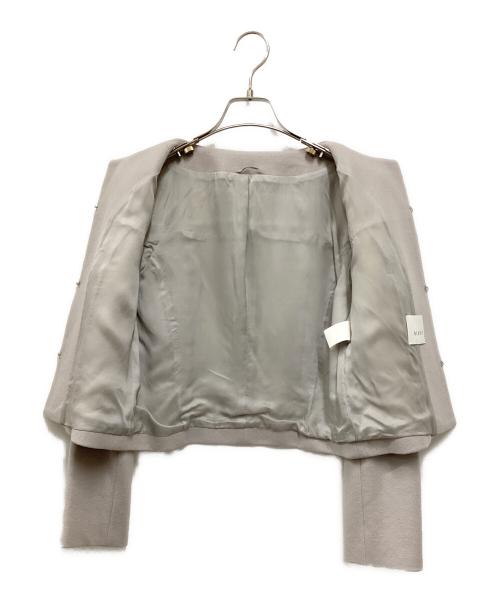 ANAYI（アナイ）ANAYI (アナイ) 天竺×レース刺繍ジャケット グレー サイズ:38の古着・服飾アイテム