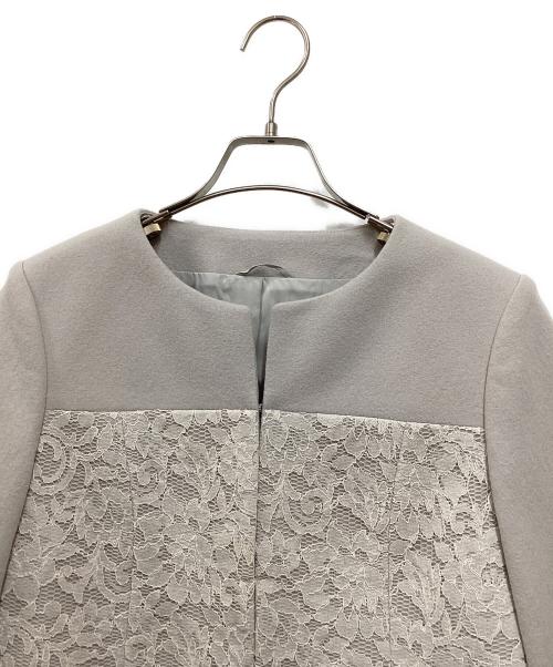 ANAYI（アナイ）ANAYI (アナイ) 天竺×レース刺繍ジャケット グレー サイズ:38の古着・服飾アイテム