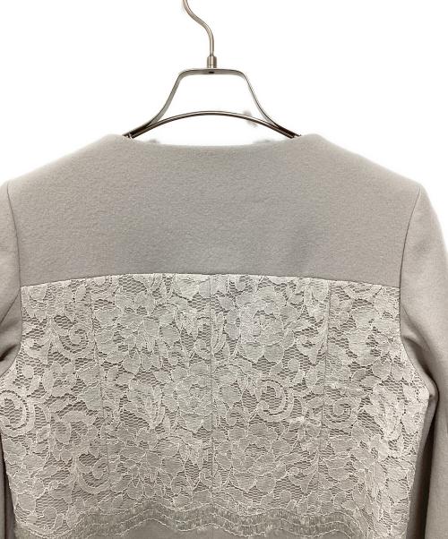 ANAYI（アナイ）ANAYI (アナイ) 天竺×レース刺繍ジャケット グレー サイズ:38の古着・服飾アイテム