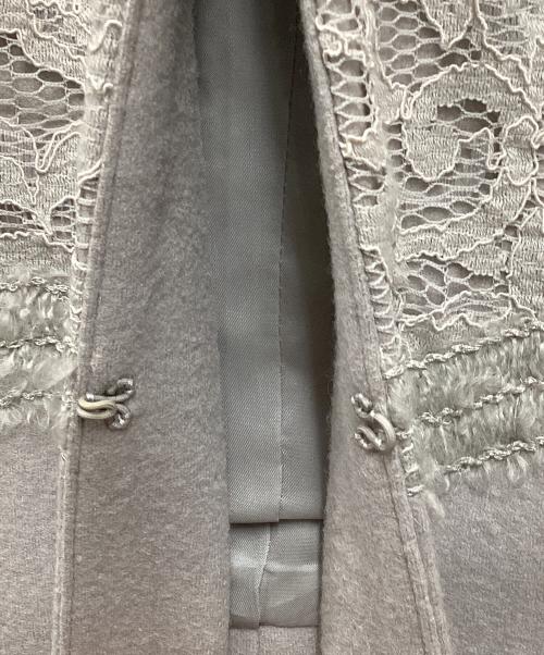 ANAYI（アナイ）ANAYI (アナイ) 天竺×レース刺繍ジャケット グレー サイズ:38の古着・服飾アイテム