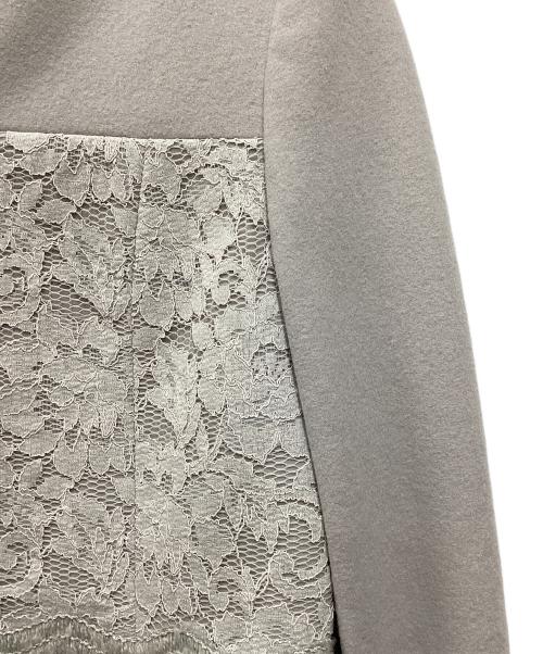 ANAYI（アナイ）ANAYI (アナイ) 天竺×レース刺繍ジャケット グレー サイズ:38の古着・服飾アイテム