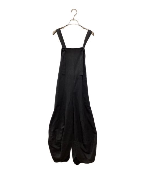 ENFOLD（エンフォルド）ENFOLD (エンフォルド) ソフトツイルドレープヘムサロペット ブラック サイズ:36の古着・服飾アイテム