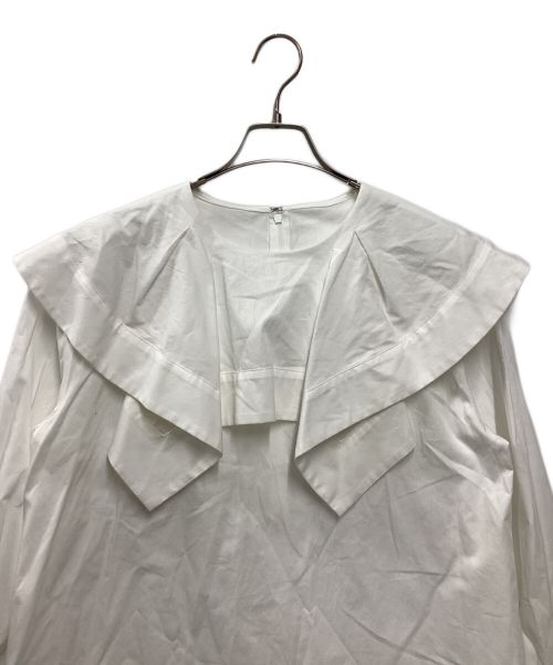 cygne（シーニュ）cygne (シーニュ) ビッグカラーブラウス ホワイト サイズ:FREEの古着・服飾アイテム