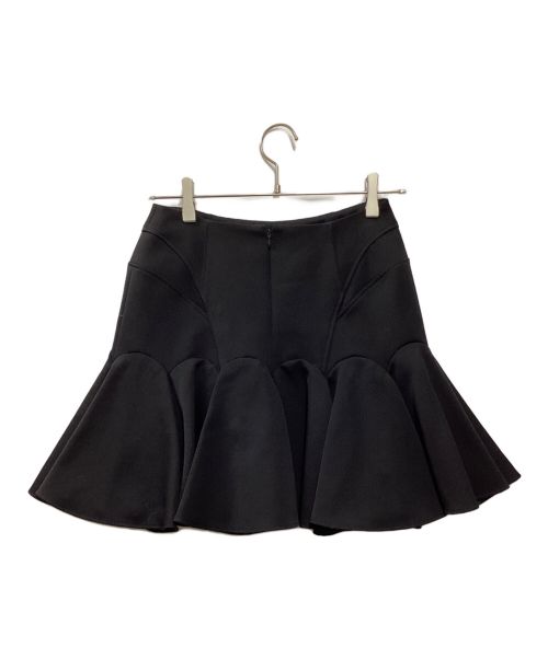 FETICO EMIFUNAYAMA（フェティコ エミ フナヤマ）FETICO EMIFUNAYAMA (フェティコ エミ フナヤマ) WOOL BARATHEA FRILLED MINI SKIRT ブラック サイズ:1の古着・服飾アイテム
