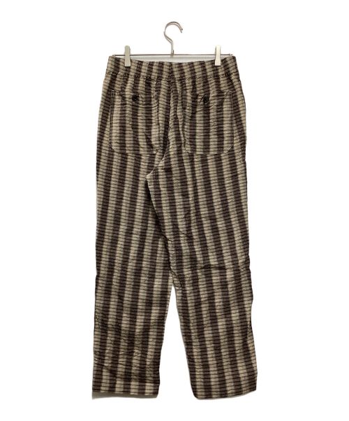 AUBETT（オーベット）AUBETT (オーベット) サマーウール二重ビームサッカー エラスティック バギーパンツ ブラウン サイズ:4の古着・服飾アイテム