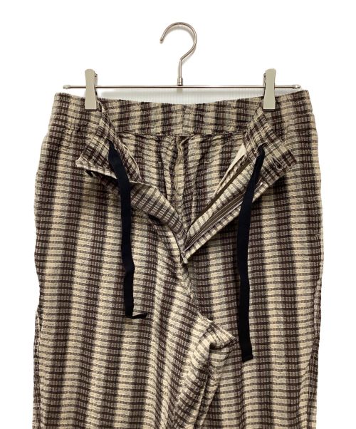 AUBETT（オーベット）AUBETT (オーベット) サマーウール二重ビームサッカー エラスティック バギーパンツ ブラウン サイズ:4の古着・服飾アイテム