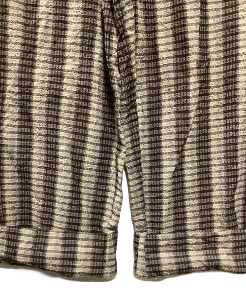 AUBETT（オーベット）AUBETT (オーベット) サマーウール二重ビームサッカー エラスティック バギーパンツ ブラウン サイズ:4の古着・服飾アイテム