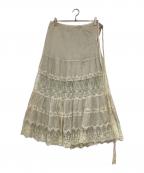 L'appartementアパルトモン）の古着「レースロングスカート」｜ベージュ