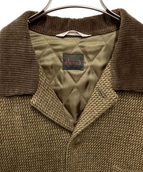 PAPAS（パパス）PAPAS (パパス) ウールジャケット ブラウン サイズ:Lの古着・服飾アイテム