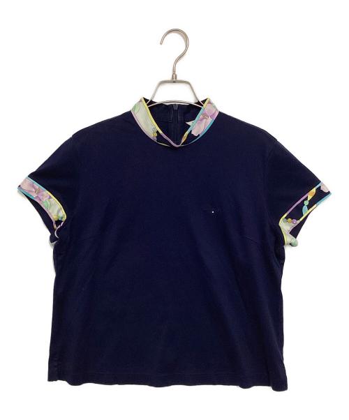 LEONARD SPORT（レオナール スポーツ）LEONARD SPORT (レオナール スポーツ) 切替ハイネックカットソー ネイビー サイズ:42の古着・服飾アイテム