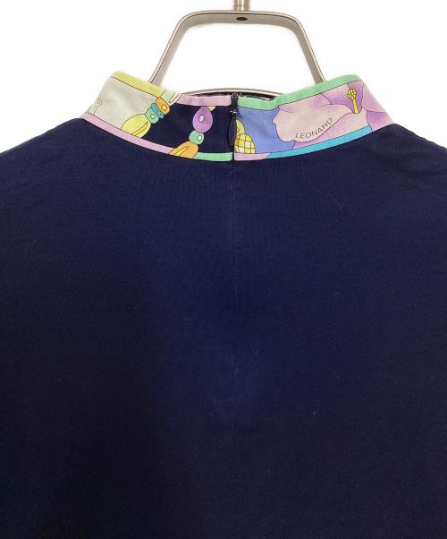 LEONARD SPORT（レオナール スポーツ）LEONARD SPORT (レオナール スポーツ) 切替ハイネックカットソー ネイビー サイズ:42の古着・服飾アイテム