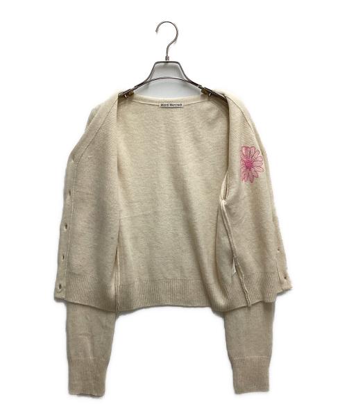 Mardi Mercredi（マルディメクルディ）MARDI MERCREDI (マルディメクルディ) RACCOON BLENDED CARDIGAN V NECK ピンク サイズ:ONE　の古着・服飾アイテム