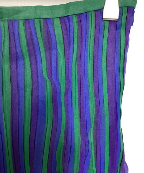 UN3D.（アンスリード）UN3D. (アンスリード) プリーツスカート グリーン×ブルー サイズ:38の古着・服飾アイテム