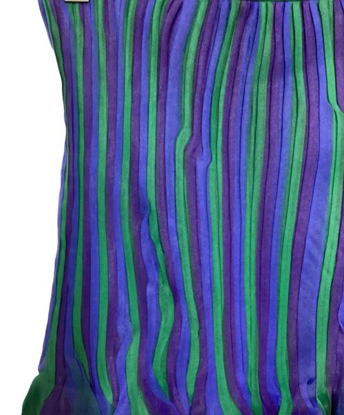 UN3D.（アンスリード）UN3D. (アンスリード) プリーツスカート グリーン×ブルー サイズ:38の古着・服飾アイテム