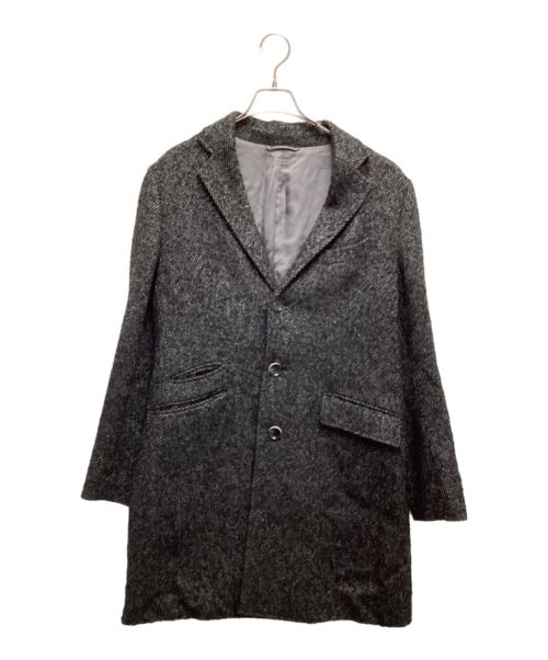 EPOCA UOMO（エポカ ウォモ）EPOCA UOMO (エポカ ウォモ) リングツイードチェスターコート ブラック サイズ:48の古着・服飾アイテム